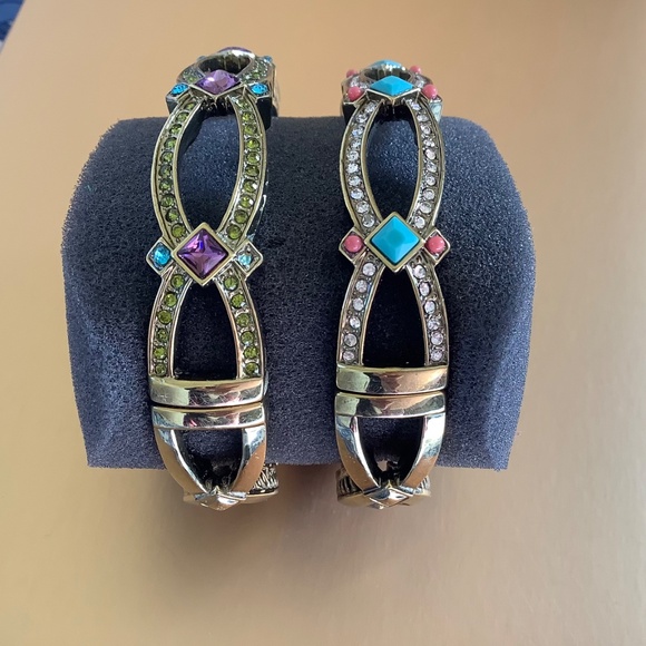 Heidi Daus Set Crystal Bangle Bracelets SZ M - Picture 13 of 16